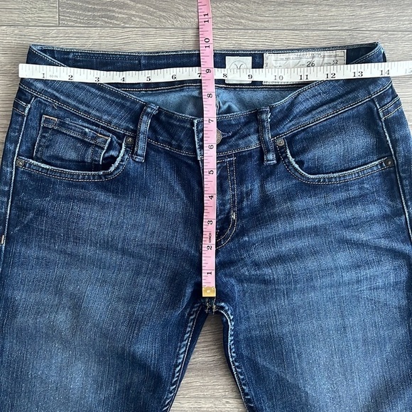 ALLSAINTS Spitalfields Low Rise Skinny Jeans Dark Blue Wash Distressed Womens 26 - Picture 10 of 11